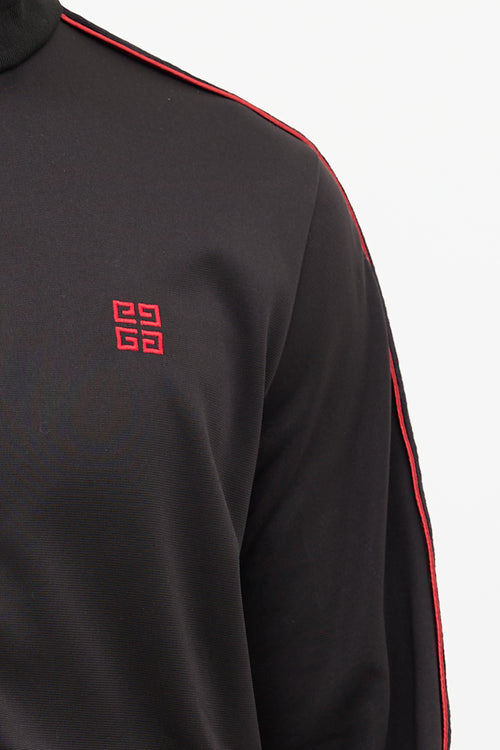 Givenchy Black & Red Square Logo Track Jacket