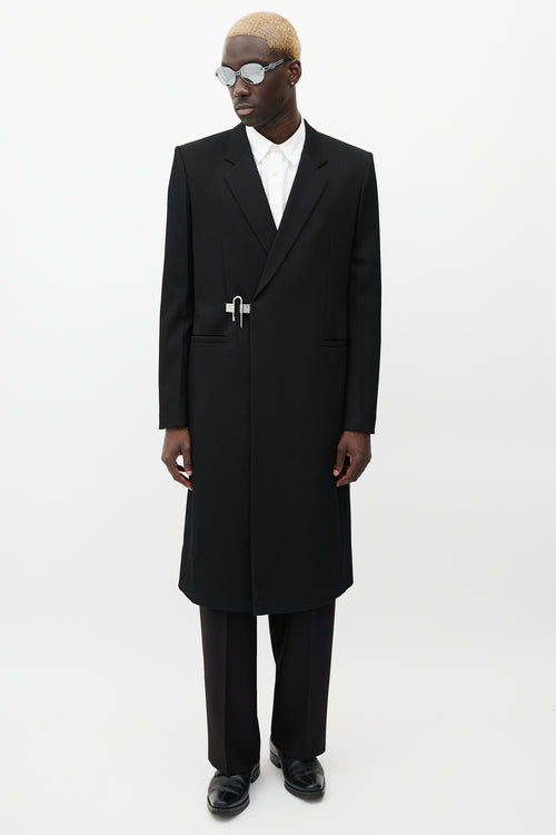 Givenchy Black & Silver Wool Coat