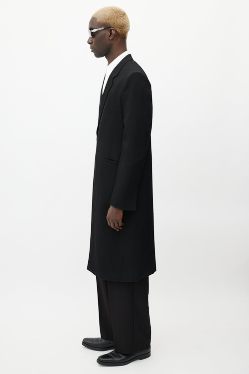 Givenchy Black & Silver Wool Coat