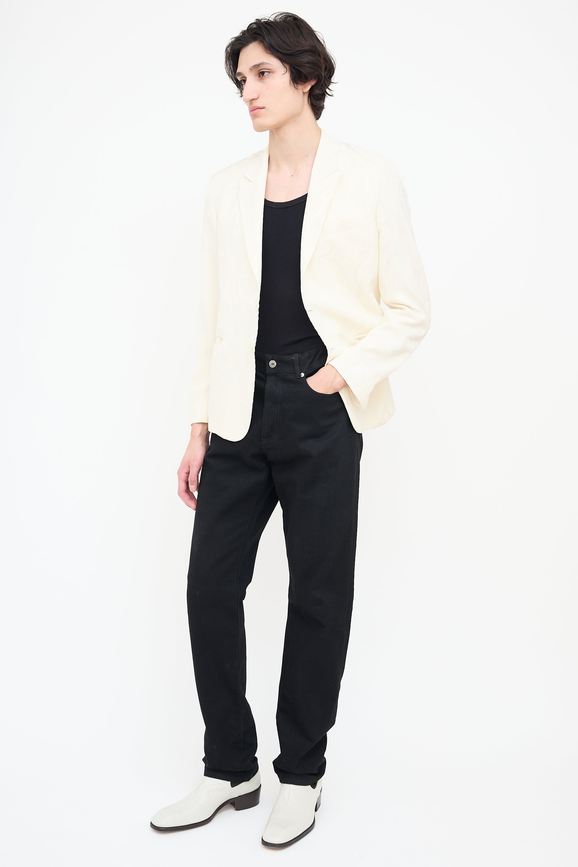 Givenchy Black Leather Pocket Jeans