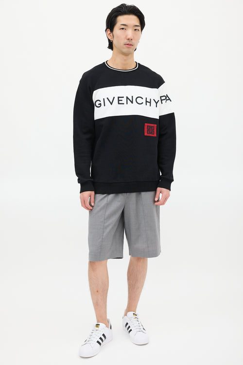 Givenchy Black & White Embroidered Logo Sweatshirt