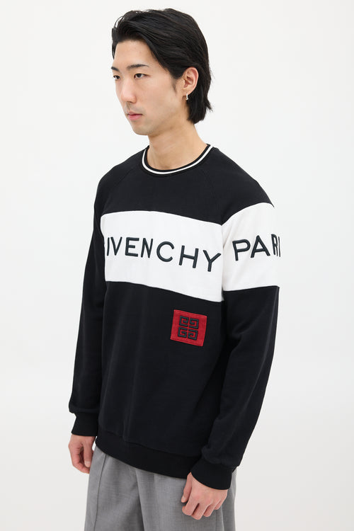Givenchy Black & White Embroidered Logo Sweatshirt