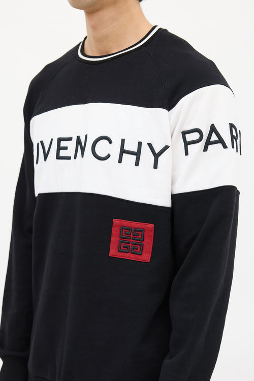 Givenchy Black & White Embroidered Logo Sweatshirt