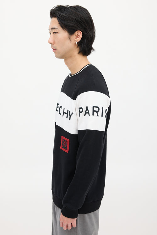 Givenchy Black & White Embroidered Logo Sweatshirt