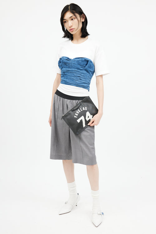 Givenchy Black & White Leather Favelas Clutch