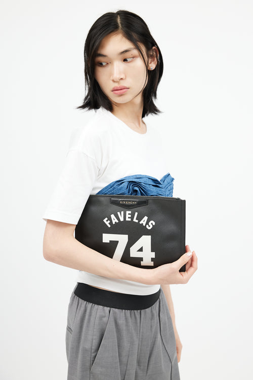 Givenchy Black & White Leather Favelas Clutch