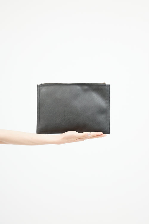 Givenchy Black & White Leather Favelas Clutch