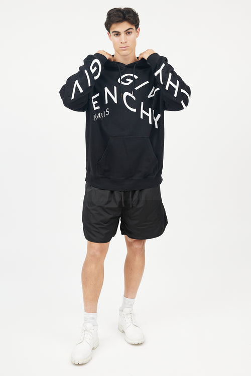 Givenchy Black & White Refracted Logo Hoodie
