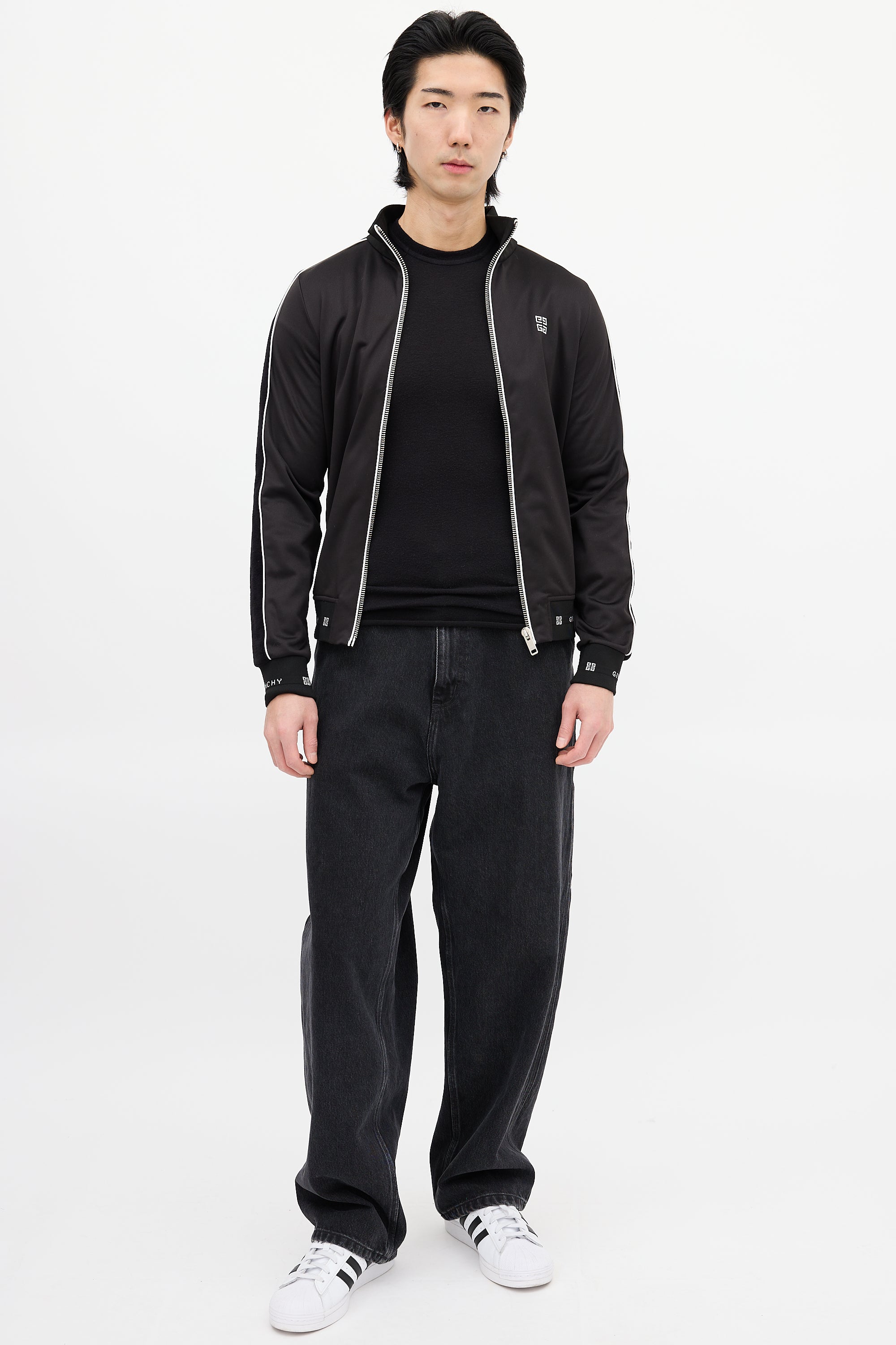 Givenchy Black & White Square Logo Track Jacket