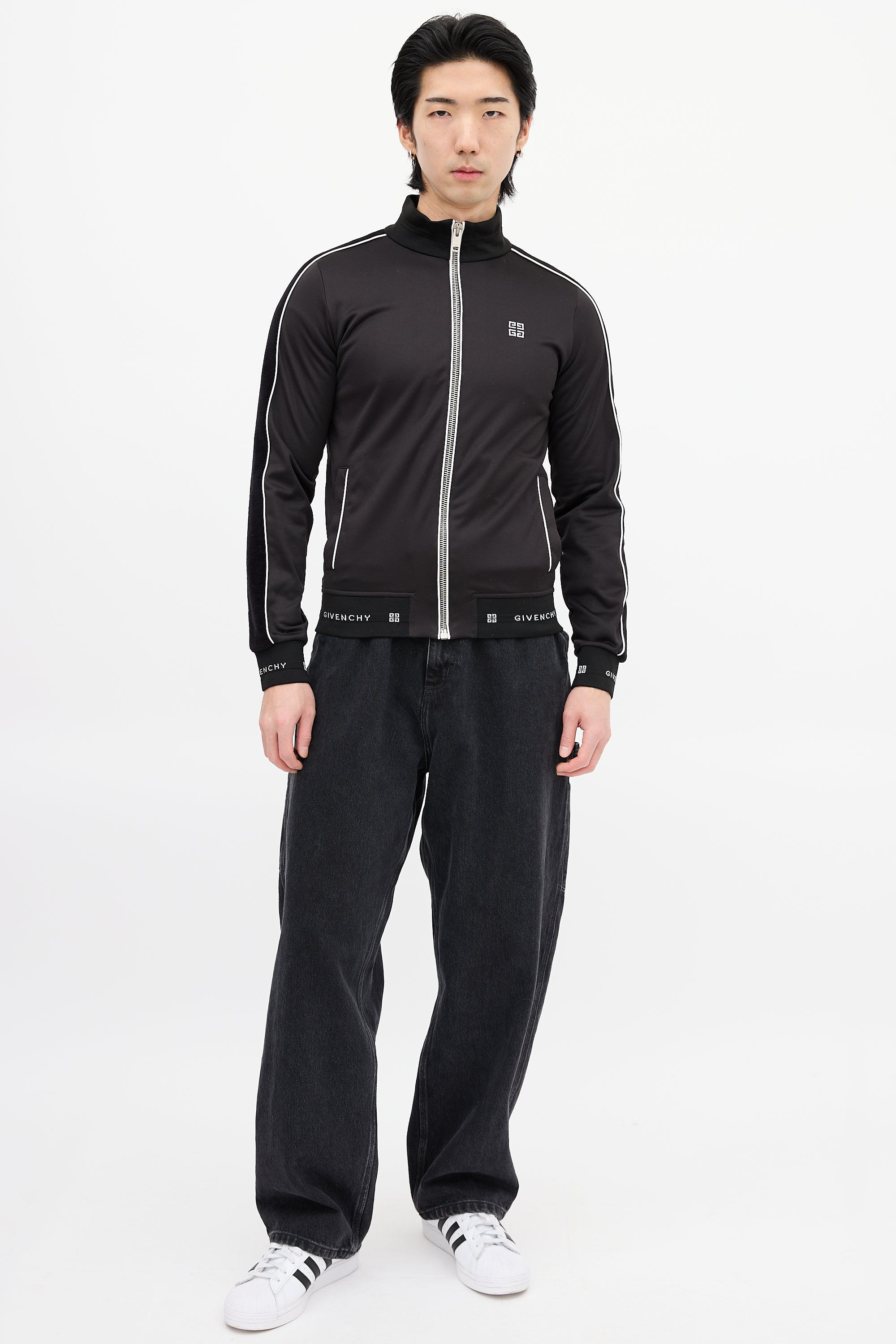 Givenchy Black & White Square Logo Track Jacket