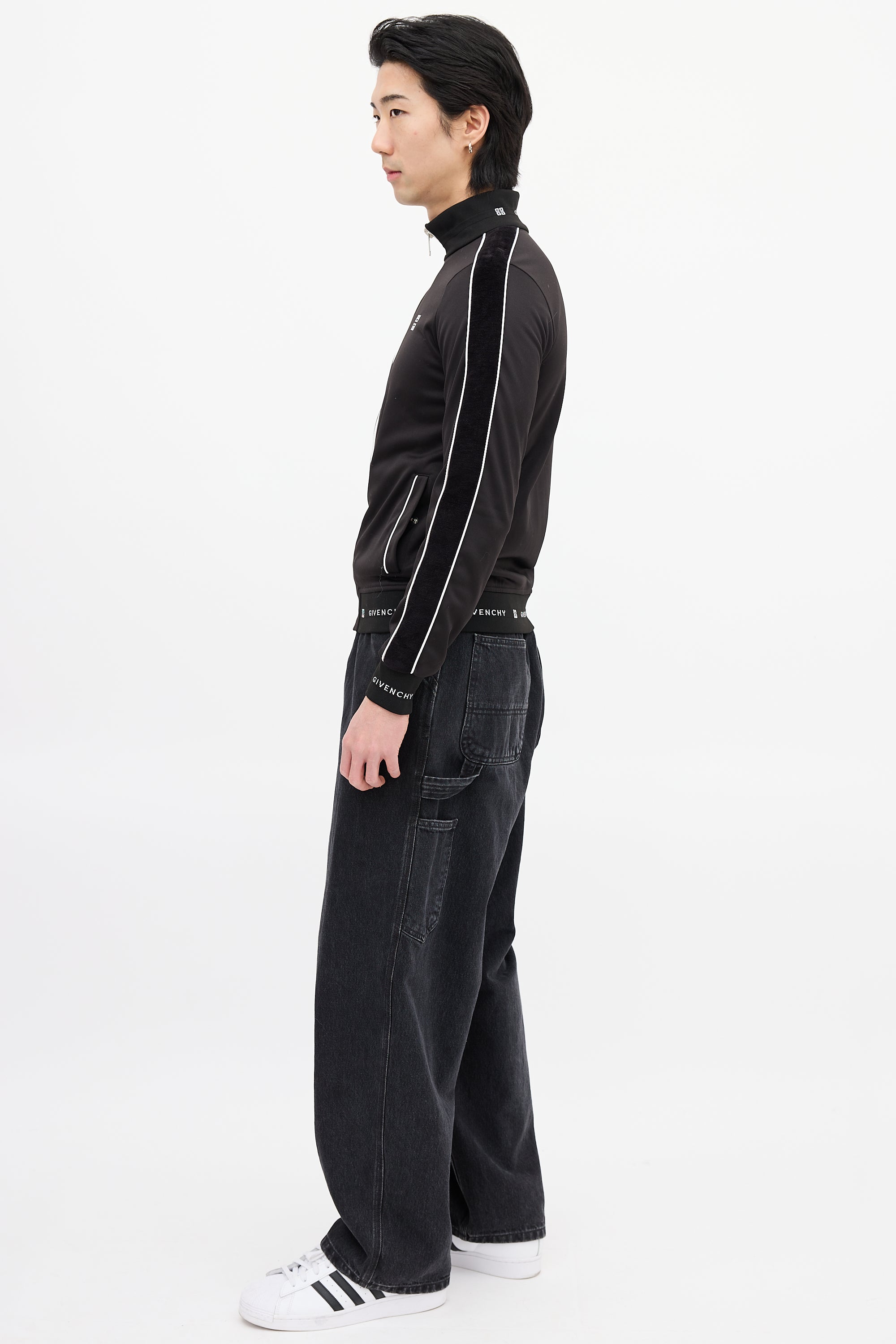 Givenchy Black & White Square Logo Track Jacket