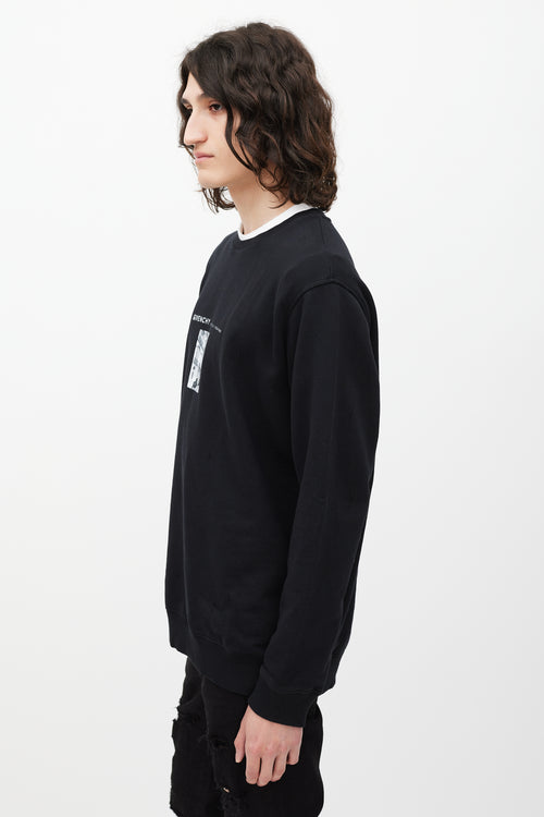 Givenchy Black & White Street Graphic Crewneck Sweater