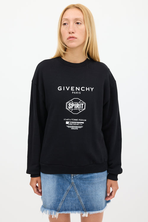 Givenchy Black & White Triple Logo Crewneck