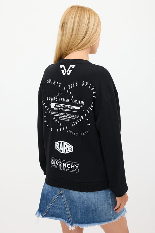 Givenchy Black & White Triple Logo Crewneck