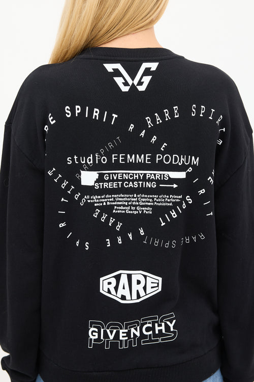 Givenchy Black & White Triple Logo Crewneck
