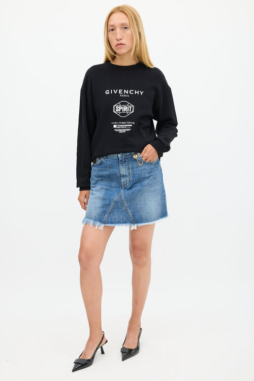 Givenchy Black & White Triple Logo Crewneck