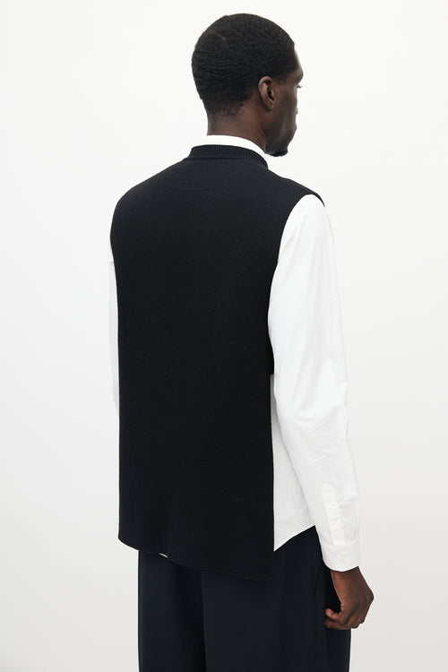 Givenchy Black Wool Knit Slit Vest