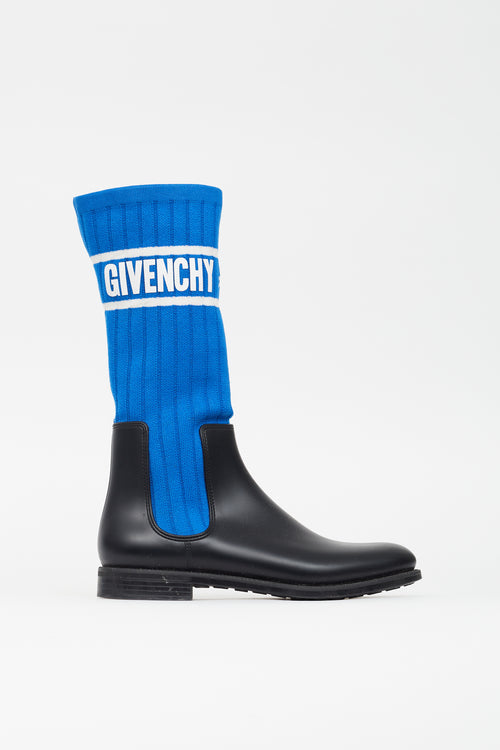 Givenchy Blue & Black Rubber Storm Boot