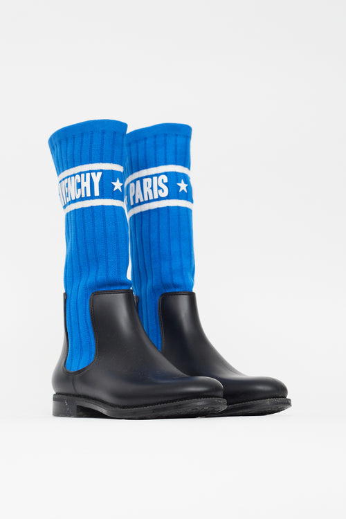 Givenchy Blue & Black Rubber Storm Boot