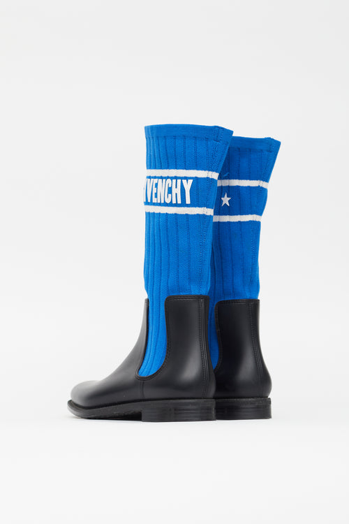 Givenchy Blue & Black Rubber Storm Boot