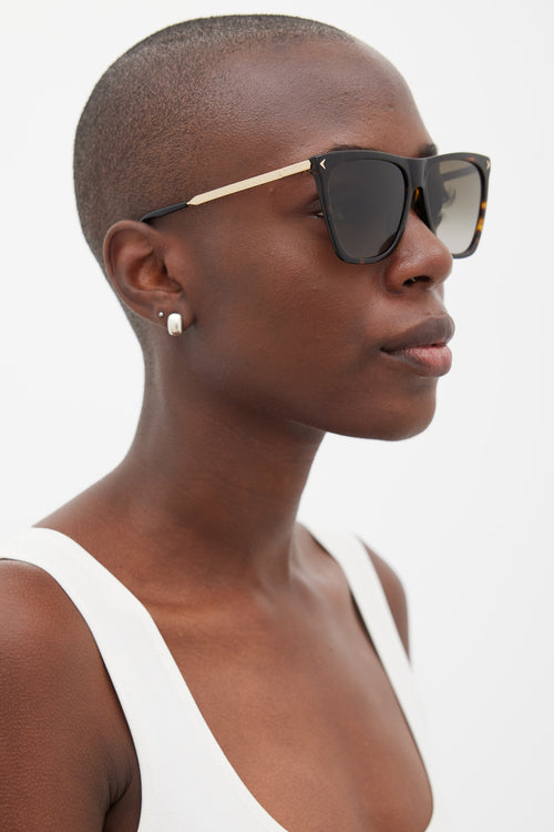 Givenchy Brown & Gold Rectangular GV7096/S Sunglasses