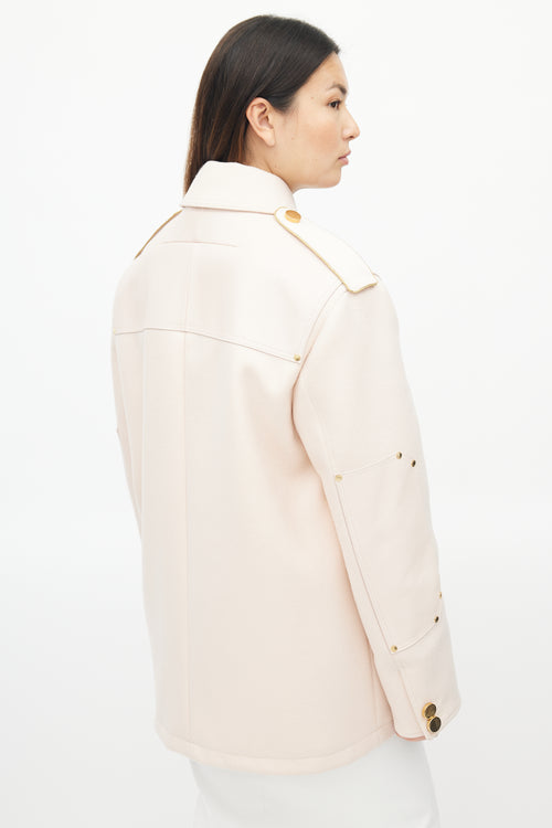 Givenchy Fall 2016 Pink & Gold Wool Buttoned Jacket