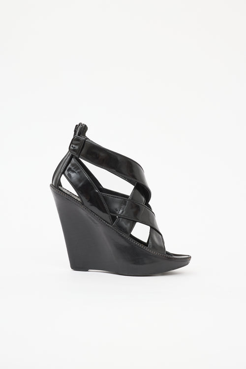 Givenchy Leather Woven Wedge Sandal