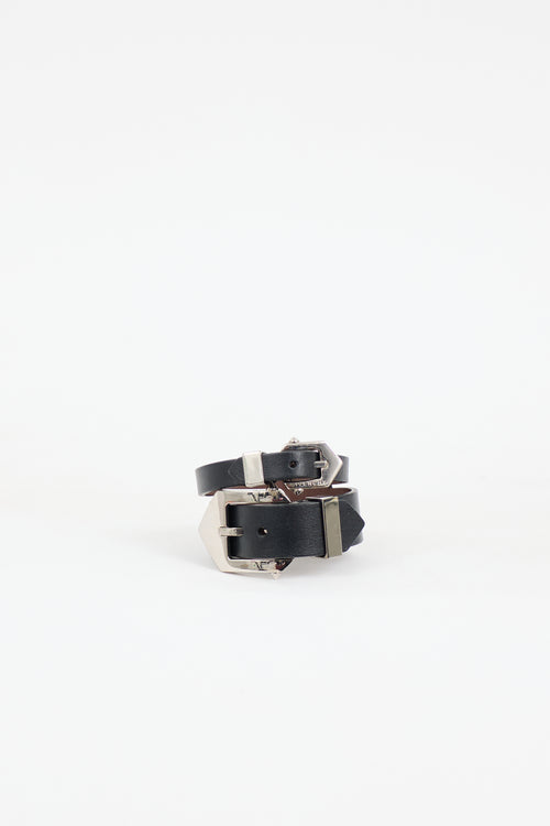 Givenchy Leather Double Buckle Bracelet