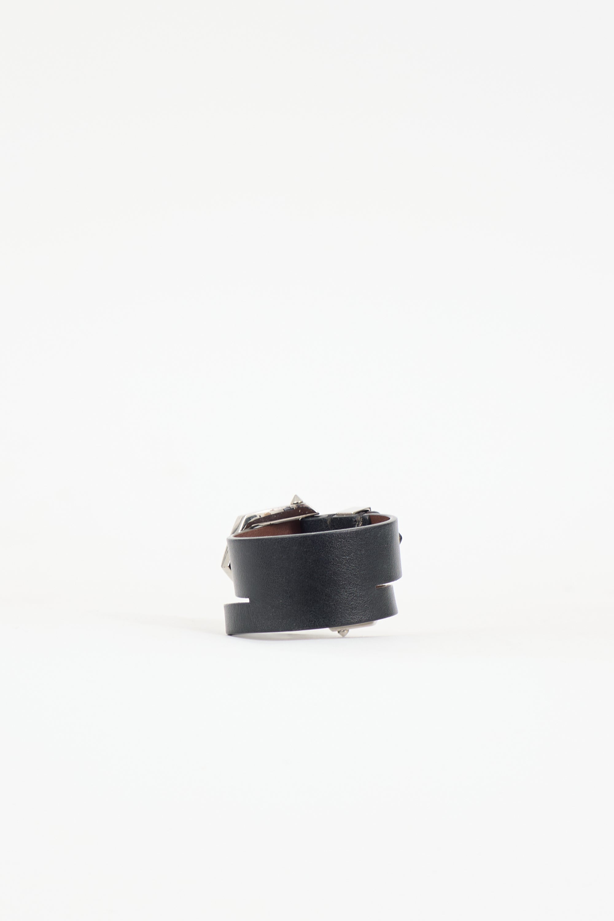 Givenchy Leather Double Buckle Bracelet