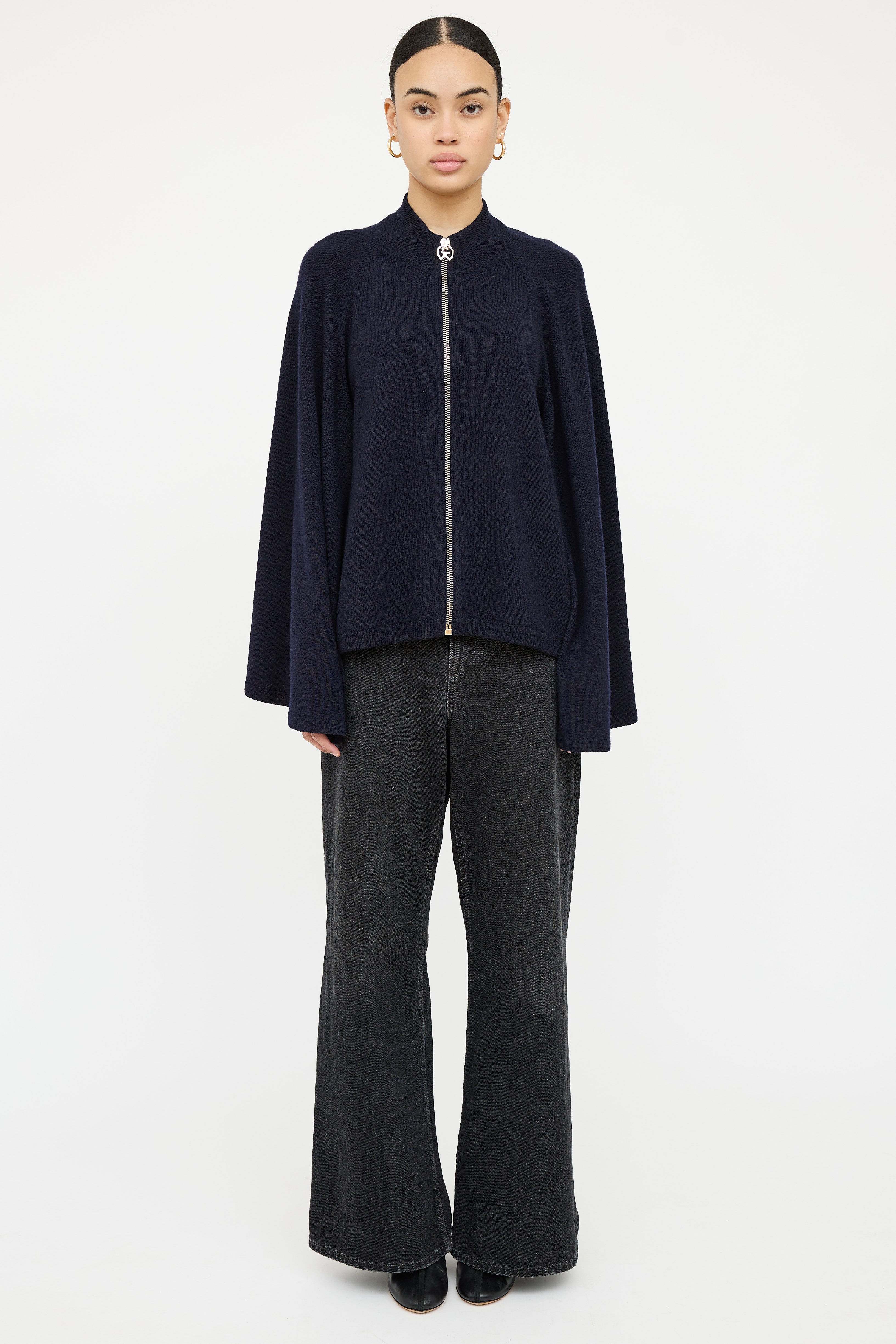 Givenchy Wool & Cashmere Zip Cape Top