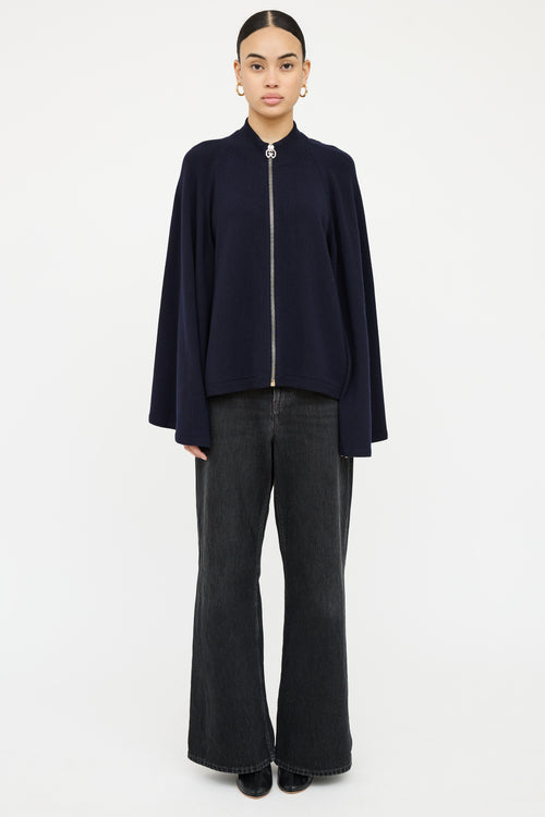 Givenchy Wool & Cashmere Zip Cape Top
