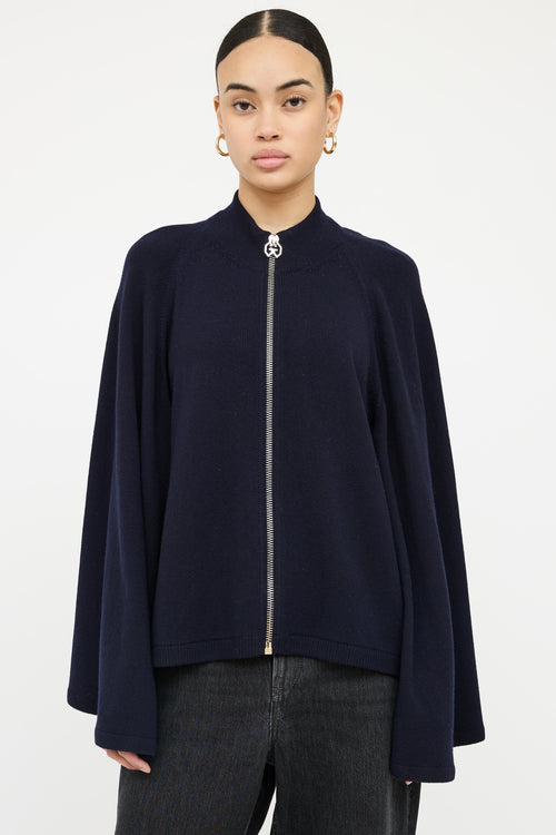 Givenchy Wool & Cashmere Zip Cape Top