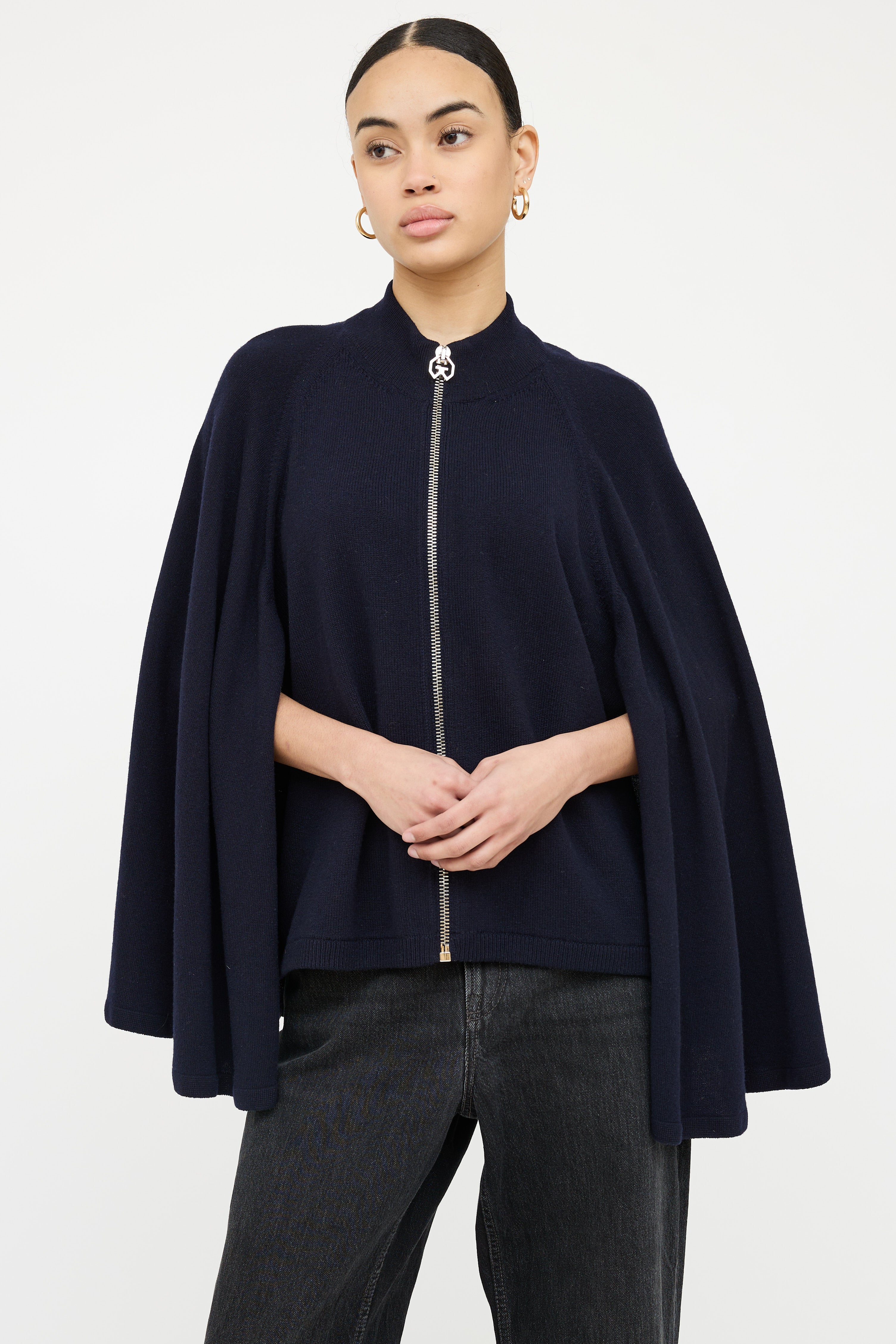 Givenchy Wool & Cashmere Zip Cape Top