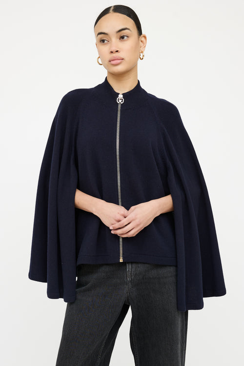Givenchy Wool & Cashmere Zip Cape Top