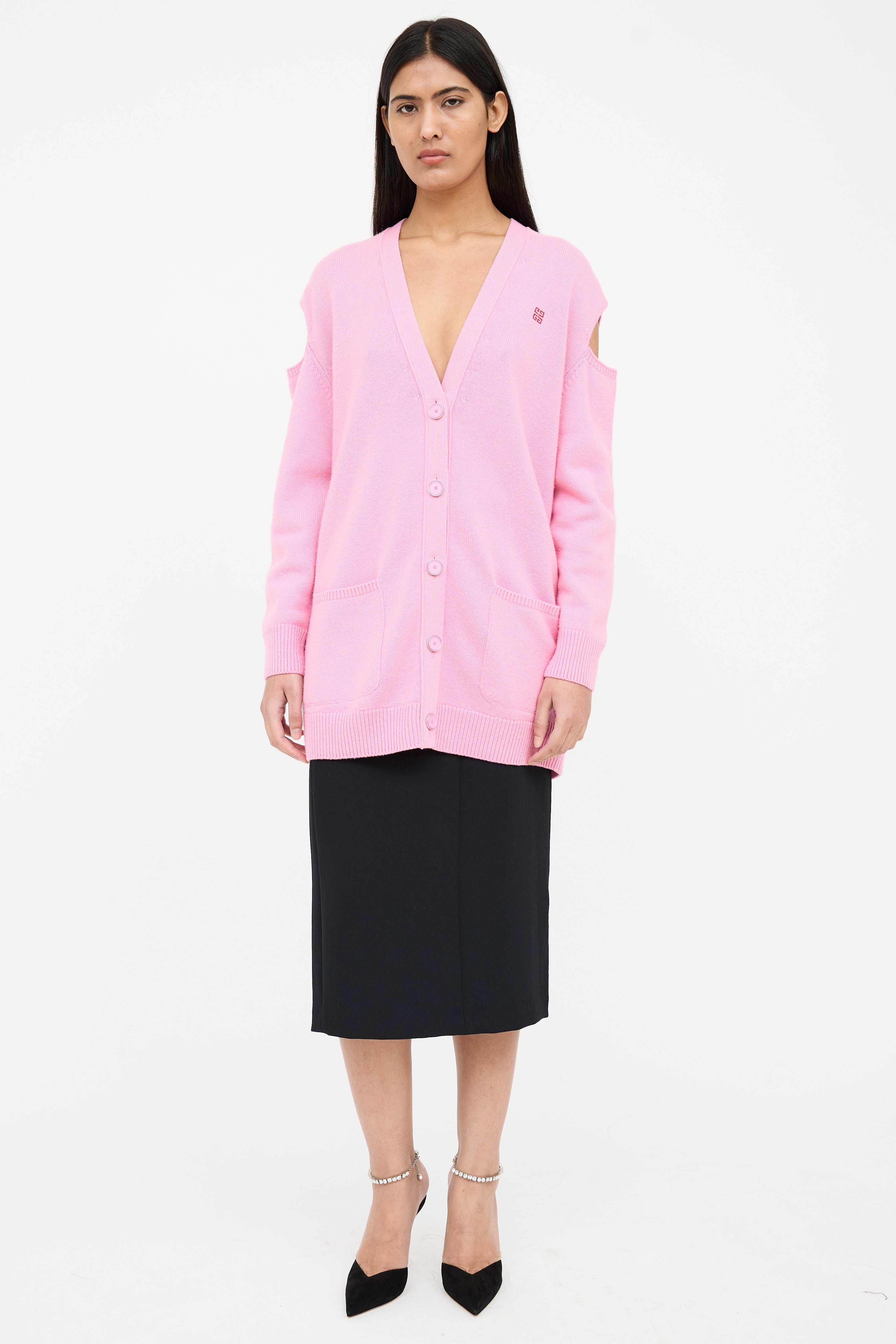 Givenchy Knit Logo Button Cardigan
