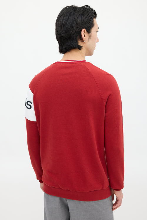 Givenchy Red & Black Embroidered Logo Sweatshirt