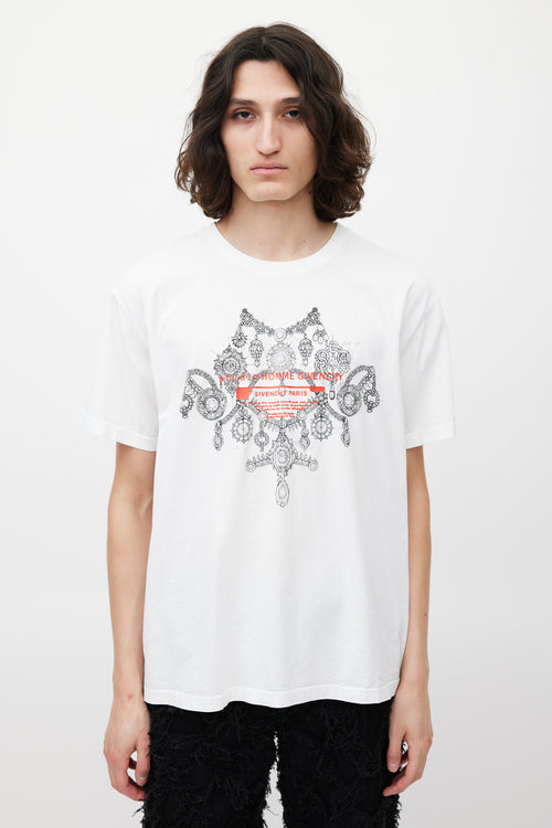 Givenchy White & Multicolour Studio Homme T-Shirt