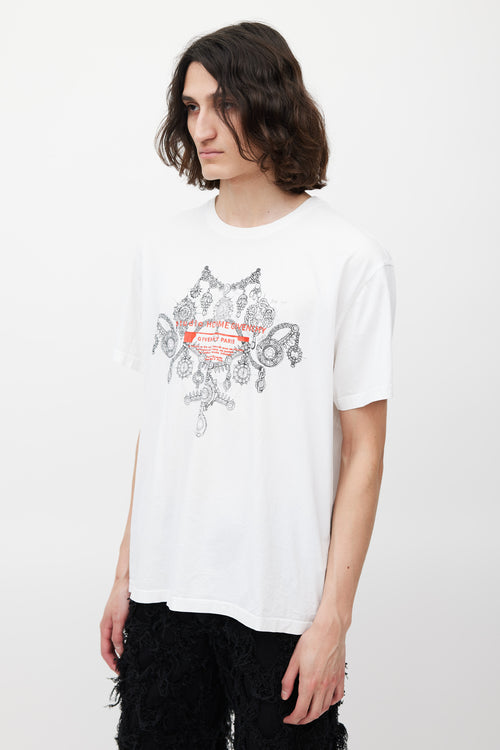 Givenchy White & Multicolour Studio Homme T-Shirt