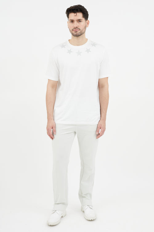 Givenchy White & Silver Star T-Shirt