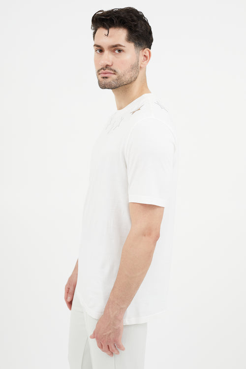 Givenchy White & Silver Star T-Shirt