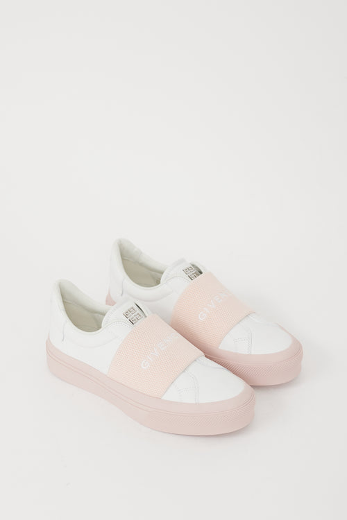 Givenchy White & Pink Leather City Sport Sneaker