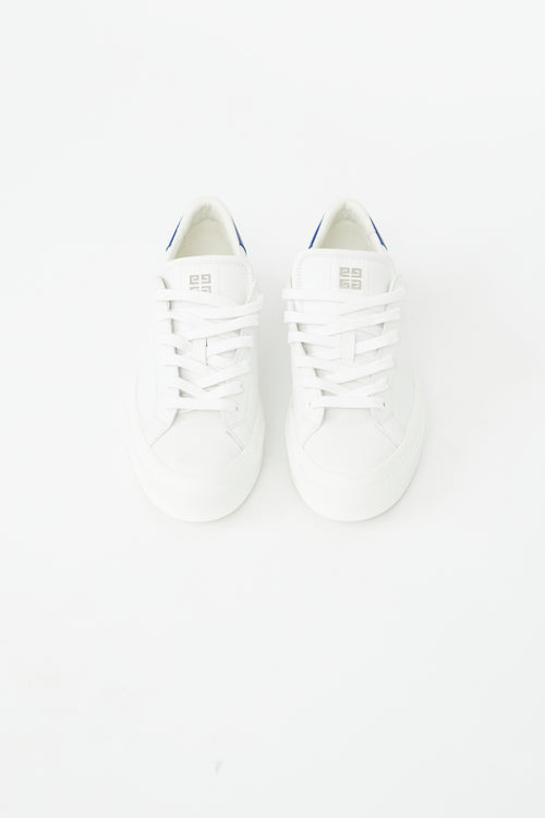 Givenchy White & Blue Leather City Sport Sneaker