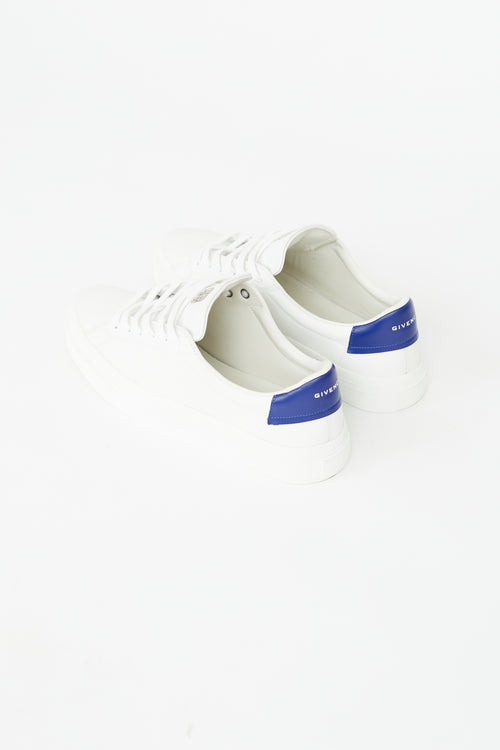 Givenchy White & Blue Leather City Sport Sneaker