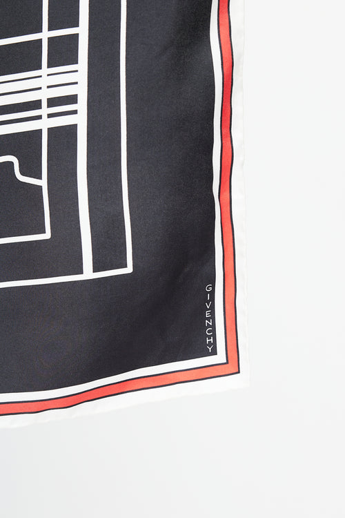 Givenchy X Disney Black & Multi Silk Bambi Scarf
