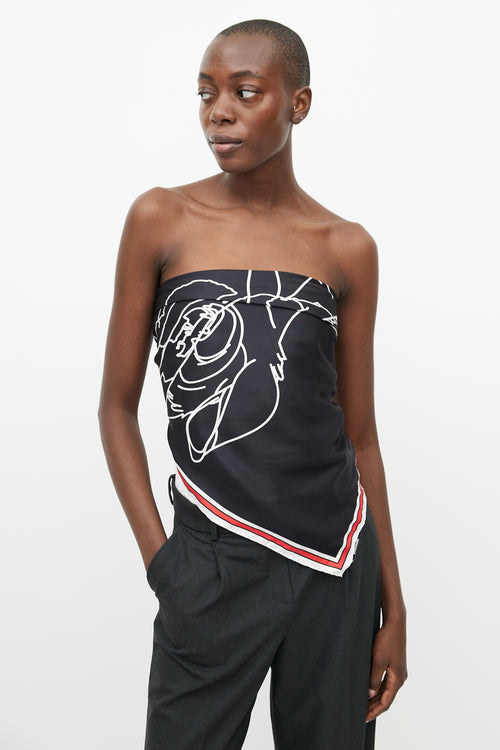 Givenchy X Disney Black & Multi Silk Bambi Scarf
