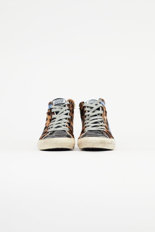 Golden Goose Brown & Multicolour Slide Ponyhair Sneaker