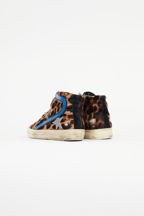 Golden Goose Brown & Multicolour Slide Ponyhair Sneaker