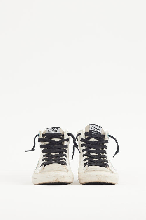 Golden Goose White & Multicolour Glitter Slide Sneaker