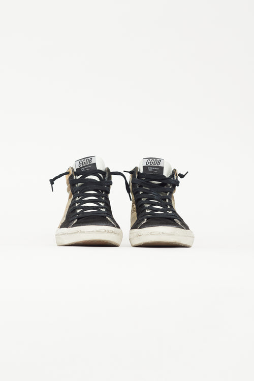 Golden Goose Black & Green Camo Slide Sneaker