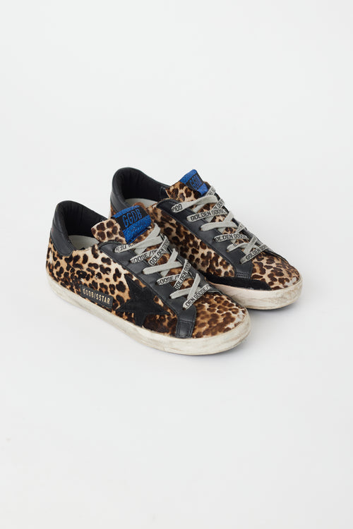 Golden Goose Brown & Black Textured Print Superstar Sneaker